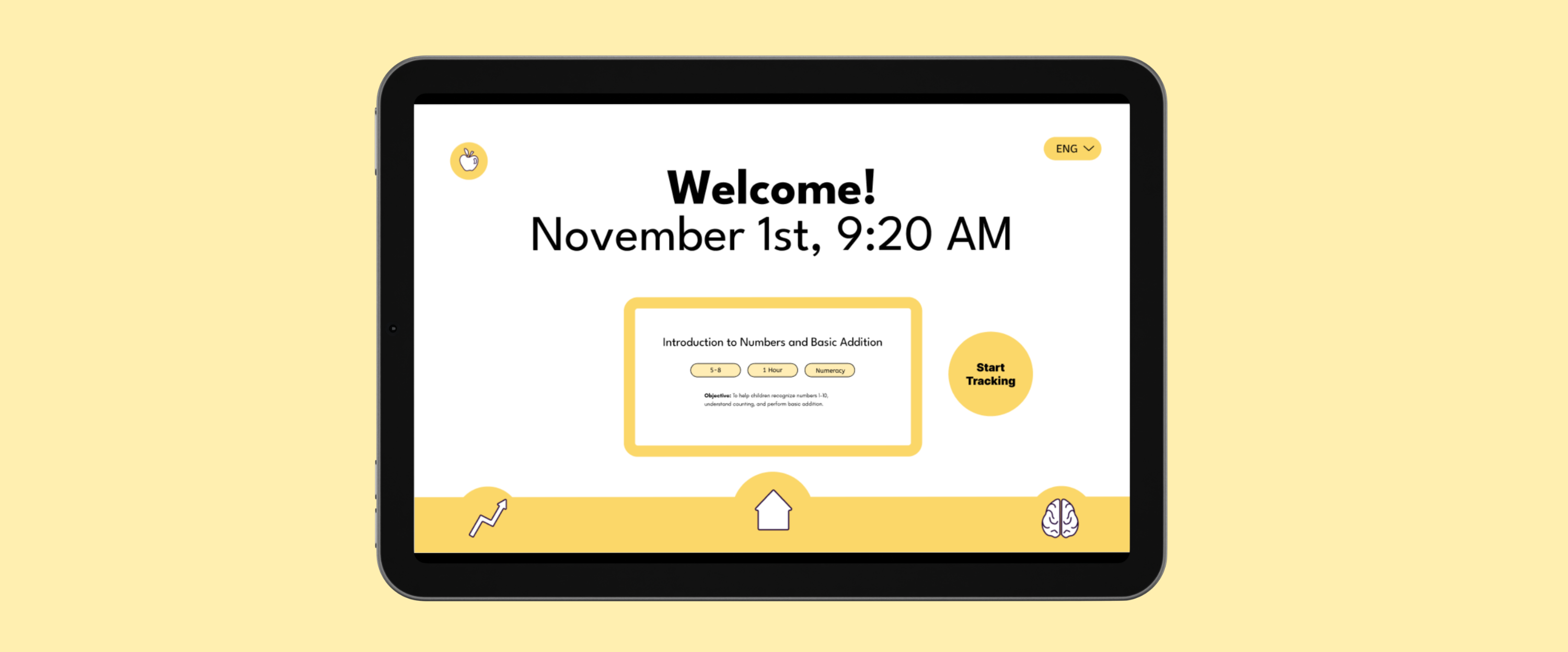 Dashboard — Good morning view with lesson card