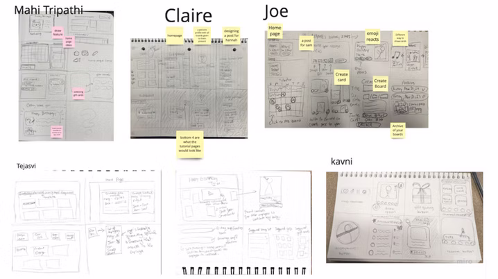 Early ideation sketches