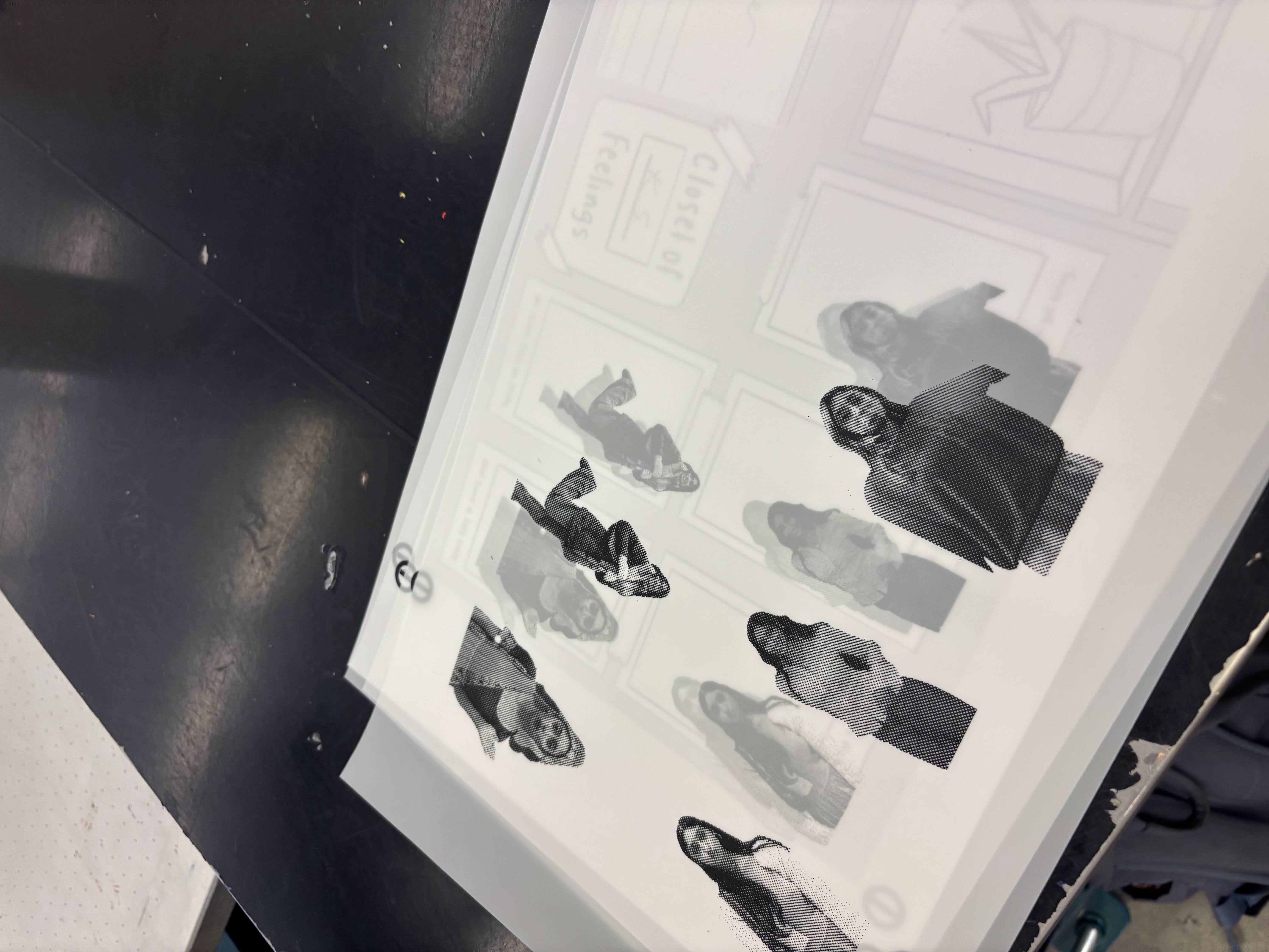 Film positive transparency — screen exposure prep