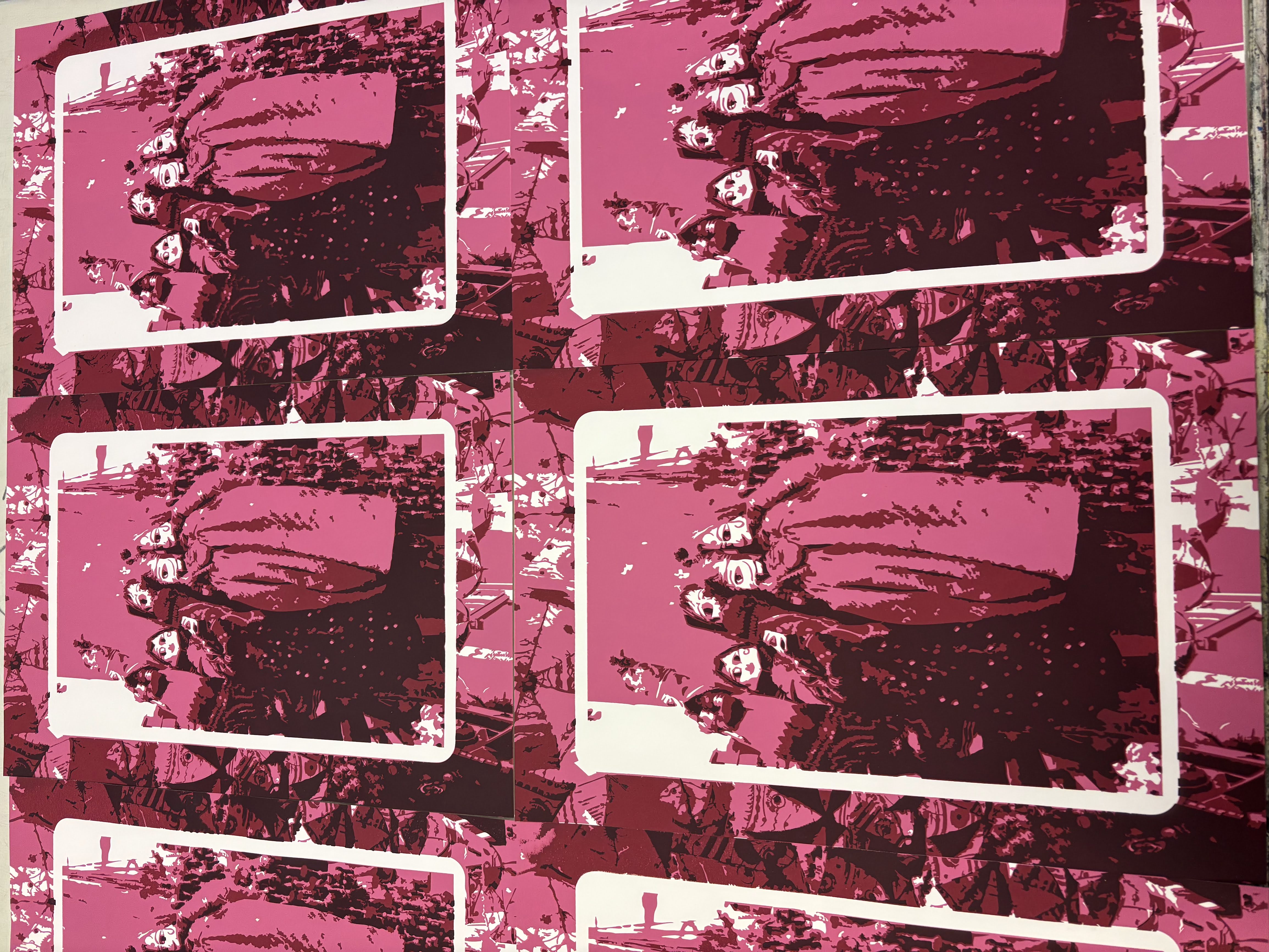 Full run of final prints laid flat